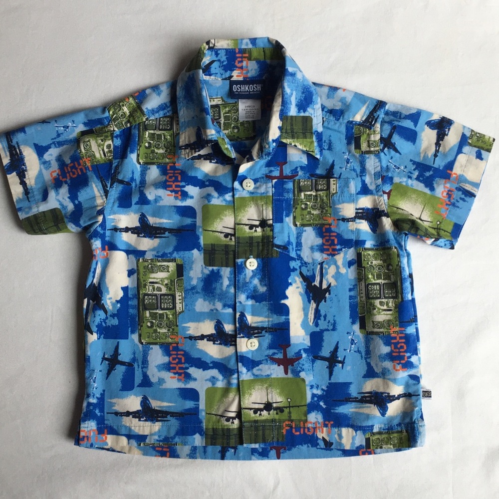 OshKosh shirt size 24 months airplanes flight Vtg?